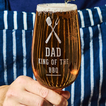 Personalised King Of The BBQ Beer Glass, 3 of 4