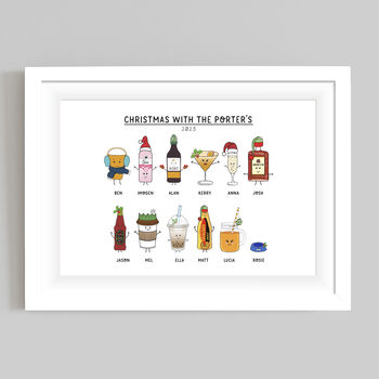 'Christmas With..' Personalised Drinks Print, 6 of 7