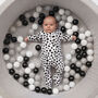 Dalmatian Print Zip Up Baby Sleepsuit, Organic Cotton, thumbnail 1 of 4