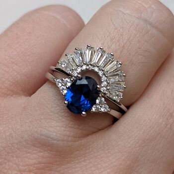 Lab Sapphire And Sterling Silver Ring, 2 of 2