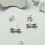 Sterling Silver Bow Tie Studs, thumbnail 1 of 6