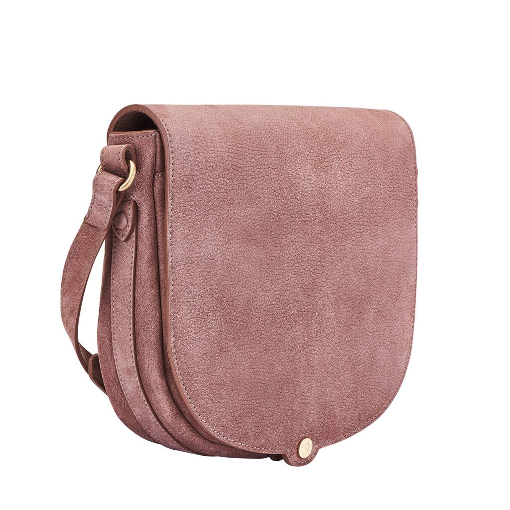 Personalised Ladies Suede Saddle Bag Handbag 'Nola M' By Maxwell Scott