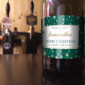 Personalised Christmas Prosecco Green, 2 of 2