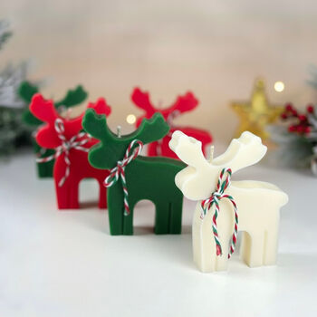 Reindeer Candles Rudolph Christmas Candle Moose Shape, 6 of 7