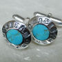 Turquoise Sterling Silver Gemstone Cufflinks, thumbnail 1 of 2