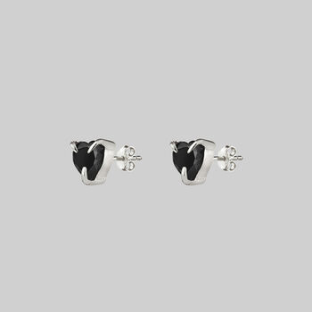 Garnet Or Black Spinel Heart Stud Earrings, 6 of 7