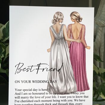 Best Friend Bride Personalised Wedding Keepsake, 6 of 6