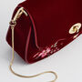 Mary Floral Embroidered Red Velvet Clutch, thumbnail 8 of 8