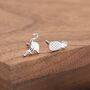 Mismatched Pineapple And Flamingo Stud Earrings In Sterling Silver, thumbnail 3 of 10