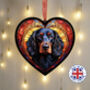 Working Cocker Spaniel Stained Glass Effect Heart Suncatcher, thumbnail 1 of 5