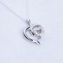 Double Heart Silver Pendant Necklace, thumbnail 1 of 4