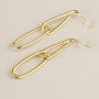 Minimalist Oval Dangle Stud Earrings, thumbnail 3 of 4