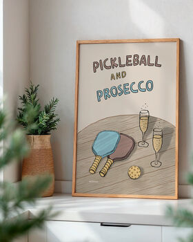 Pickleball And Prosecco Print, 5 of 9