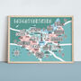 Leicestershire Map Print, thumbnail 1 of 2