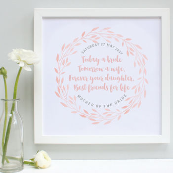 Personalised Mother Of The Bride Framed Print, 6 of 10