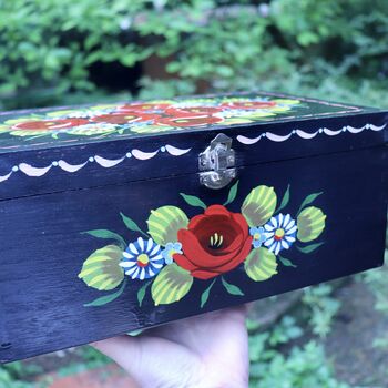 Decorative Canal Roses Painted Wooden Box, 11 of 11