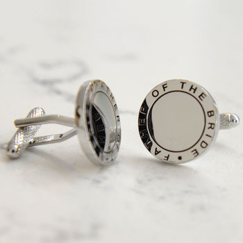Father Of The Bride Round Cufflinks, 3 of 4