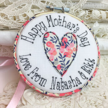 Mothers Day Personalised Embroidered Hoop Card, 9 of 12