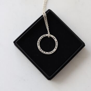 Personalised Silver Circle Necklace, 5 of 6