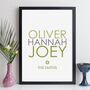 Personalised Family Names Print With Message Family Gift, thumbnail 9 of 12