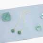 Sterling Silver Natural Jasper Jade Threader Earrings, thumbnail 3 of 10