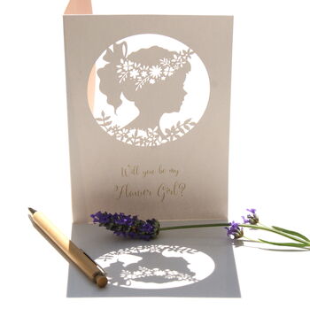 Flower Girl Boho Laser Cut Card, 2 of 6