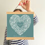 Personalised Mothers Day Floral Heart Oak Wall Hanging, thumbnail 1 of 8
