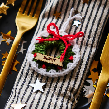 Personalised Christmas Wreath Place Setting, 2 of 3