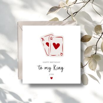 Playing Cards Birthday Card, To My King Husband, 2 of 3