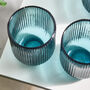 Palermo Set Of Four Blue Ribbed Tumblers, thumbnail 6 of 6