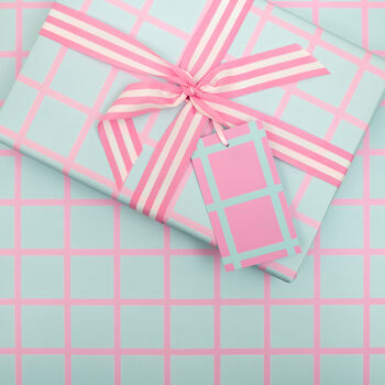 Pink Grid Gift Tags, 2 of 3
