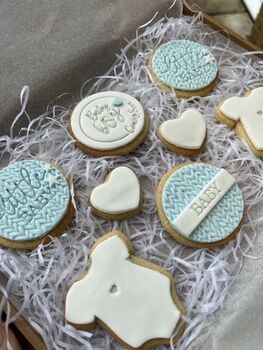 Baby Boy Coming Soon Letterbox Biscuits, 2 of 4