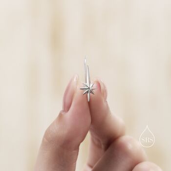 Sterling Silver Starburst Ear Crawler Earrings, 4 of 11