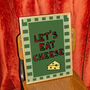 Let's Eat Cheese Christmas Festive Print, thumbnail 1 of 6