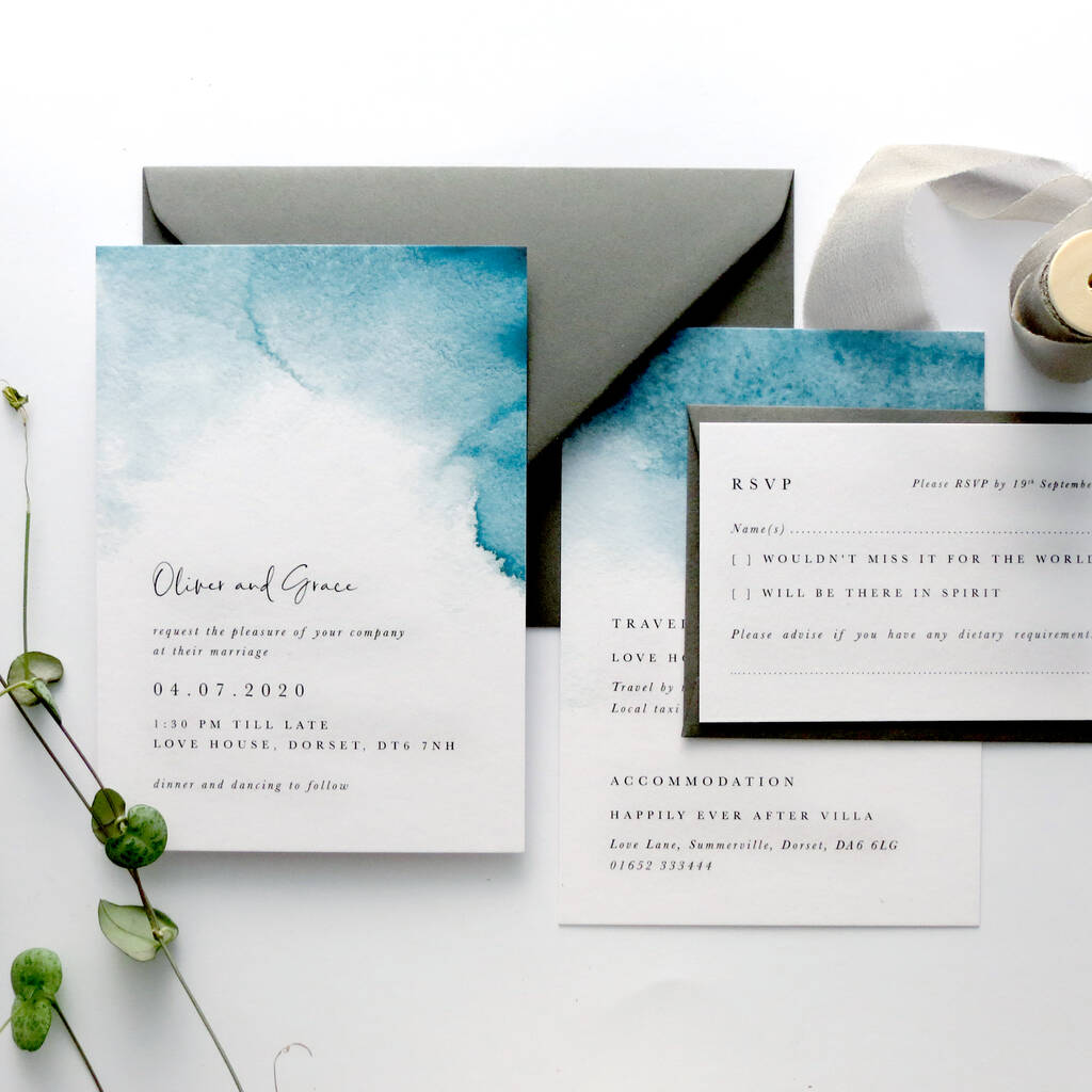 Ombre Wedding Invitation By Confetti Designs