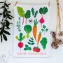 Tea Towel Vegetable Illustrations 100% Cotton, thumbnail 1 of 6