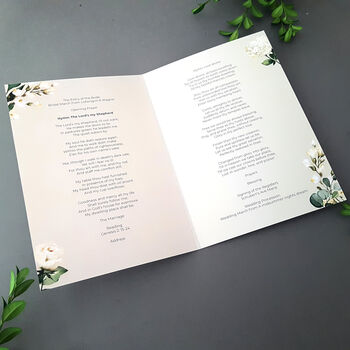 White Floral Order Of Services, 2 of 3