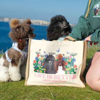 Wildflower Life Is Better Jute Tote Bag, 2 of 12