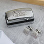 Personalised Father Of The Groom Wedding Cufflinks And Box Set, thumbnail 1 of 3