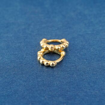 Gold Beaded Tiny Hoops, Minimalistic Hoop Earrings, 4 of 7