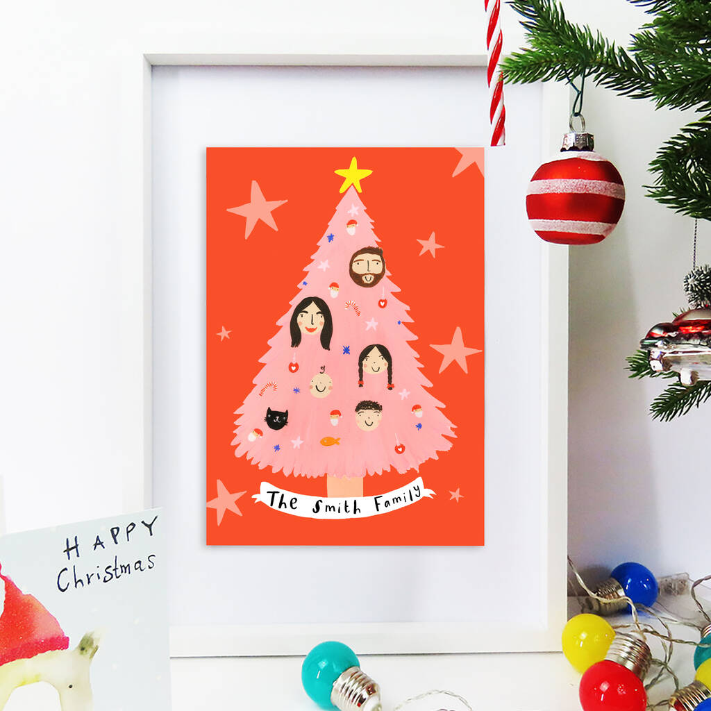 Personalised Christmas Family Tree Print By Sooshichacha