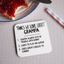 Personalised Things We Love About Grandparent Coaster, thumbnail 2 of 4