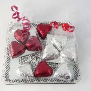 Christmas Chocolate Foiled Heart Favours, 3 of 5