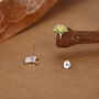 Sterling Silver Ginkgo Leaf Stud Earrings, thumbnail 2 of 11