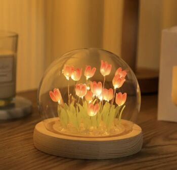 Faux Tulip LED Light Glass Dome, 3 of 5