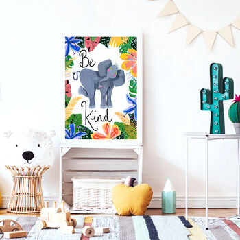 Elephant Be Kind Kids Print, 3 of 11