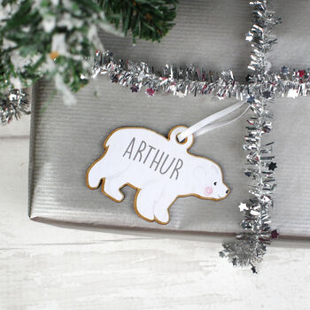 Personalised Polar Bear Family Christmas Decorations, 6 of 11