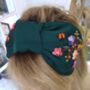 Black Linen Headband With Flowers, thumbnail 5 of 6