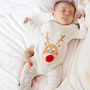 First Christmas Reindeer Romper Personalisation Option, thumbnail 1 of 5