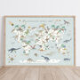 Dinosaur World Map Print With Dinosaur Names, thumbnail 2 of 7